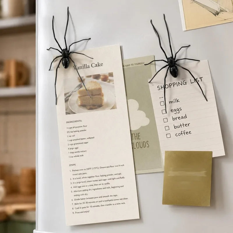 Simulated Spider Magnetic Refrigerator Sticker Funny Prank Horror Halloween Decor Kitchen Whiteboard Locker Multi-Scene Decor Quake
