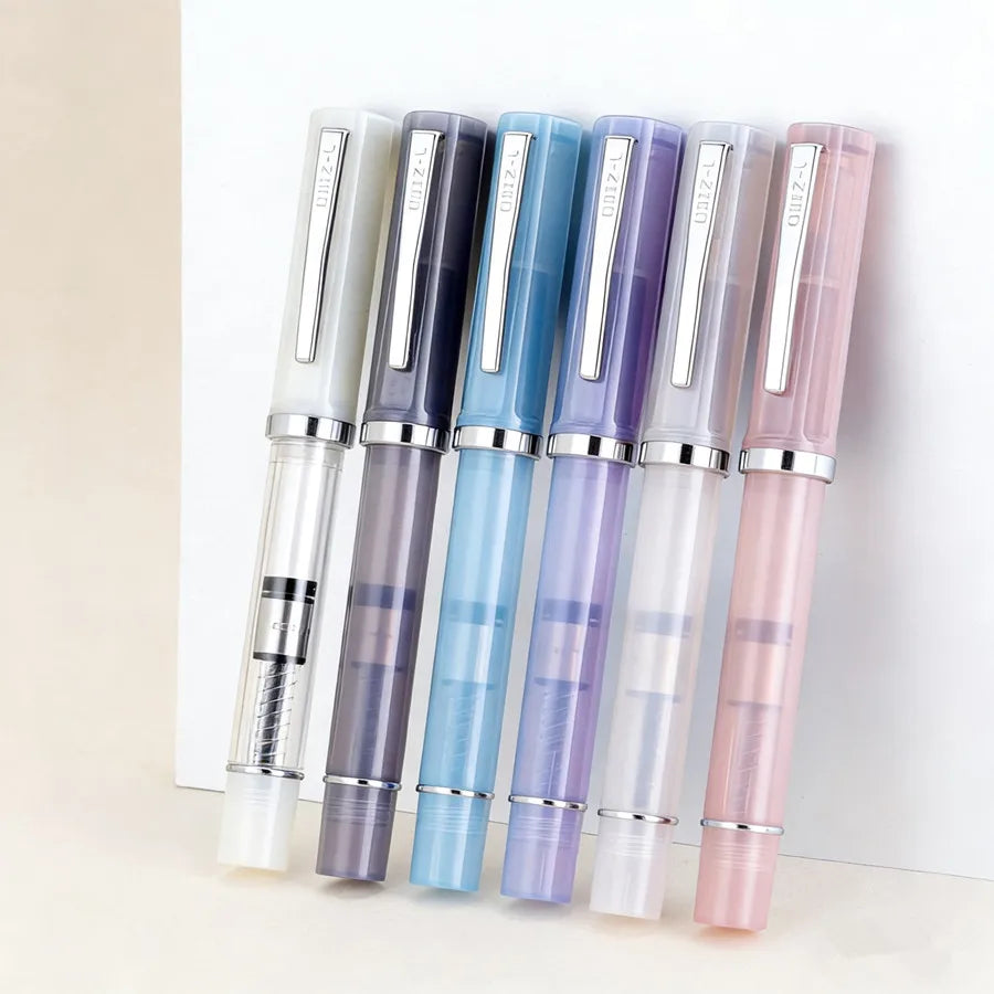Jinhao 58D Acrylic Fountain Pen Rotating Suction Ink Pen Office School Stationery Quake