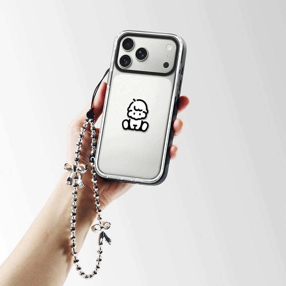 6090674 White Border Magnetic Phone Case Cover for IPhone 13 14 15 16 17 18 Pro Max Case Quake