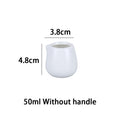 YWDL 50/100/220ML Ceramic Milk Jug Espresso Coffee Cream Jugs Kitchen Sauce Cup Serving Pitcher White Heat-resistant Milk Cup Quake 50ml no handle