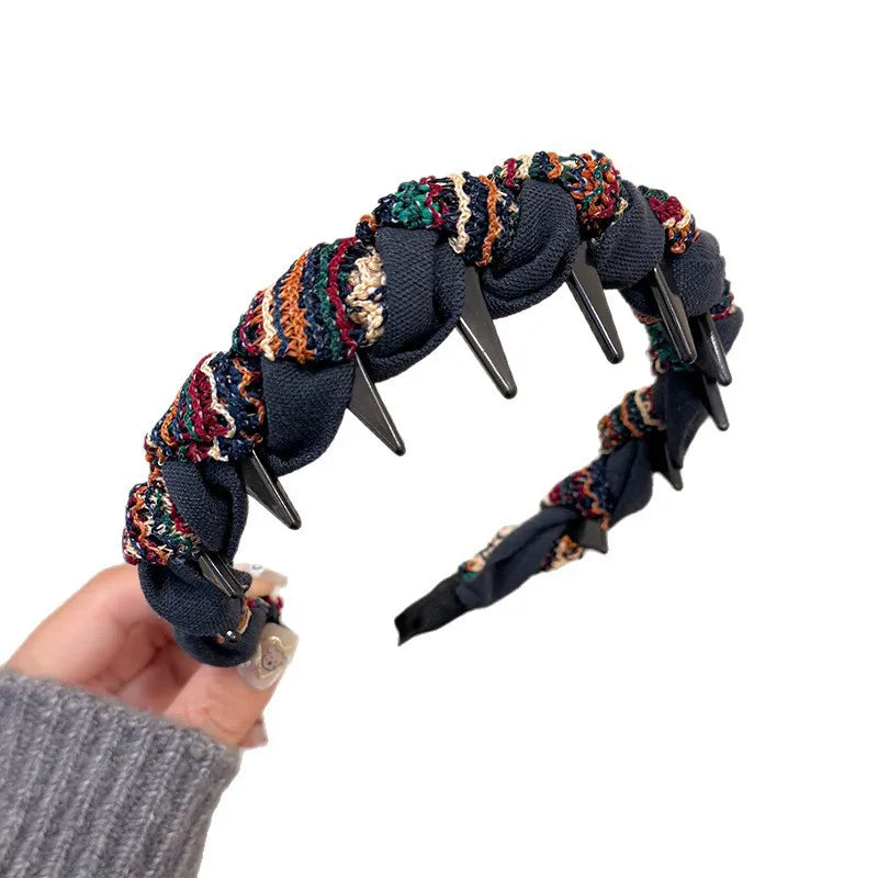 Autumn and Winter Yarn Knitted Fabric Headband Women Pressure Hair Face Wash Headband Fashion Versatile Hair Hoop Accessories Quake