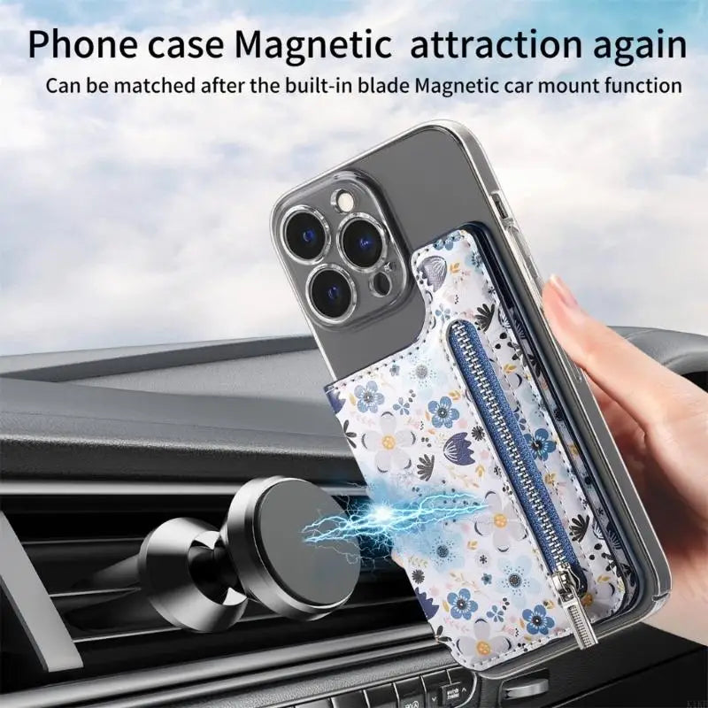 Small Phone Card Wallet with Shielding & Foldable Media Stand Multifunction PU Mobile Card Holder for Convenience K1KF Quake