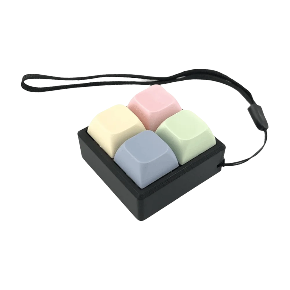 New 2/3/4 Keys Finger Keyboard Keycap Key Button Decompression Toy Stress Relief Pass The Time Clicker Toy Adult Quake Square-Black