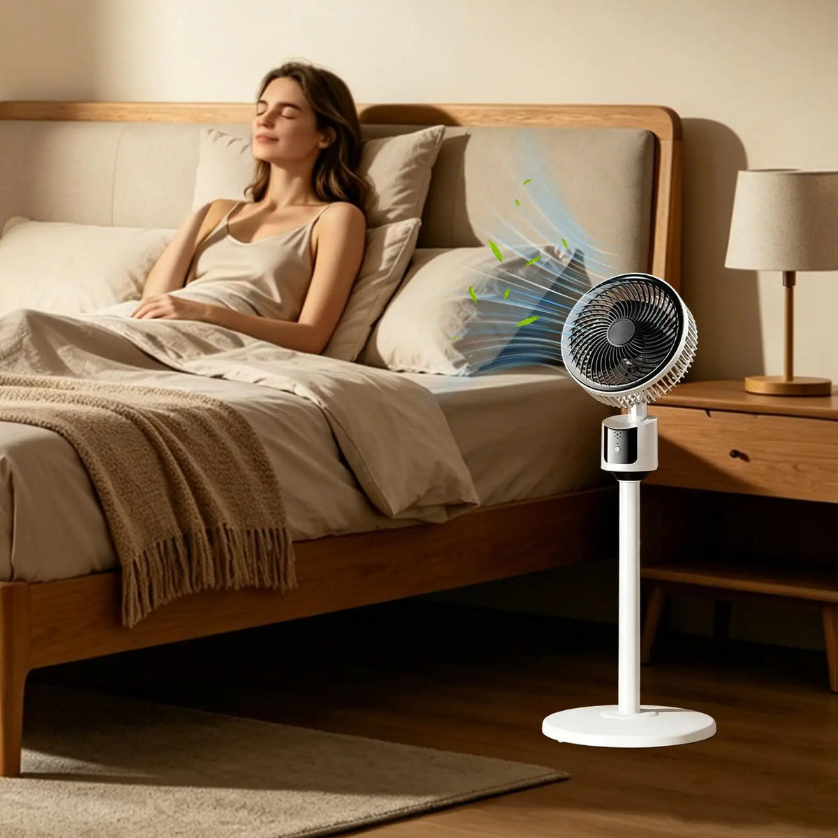 Floor Fans for Home 3 Speed Quiet Large Air Circulation Standing Cooling Fan Room Standing Powerful for Bedroom Study Office Quake
