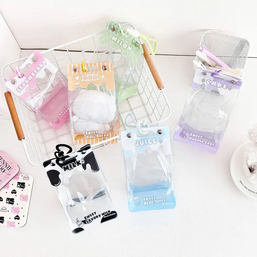 New Transparent Data Cable Storage Bag Dustproof PVC Dolls Storage Pouch Colorful Gift Dolls Outdoor Bag for 13cm Dolls Quake