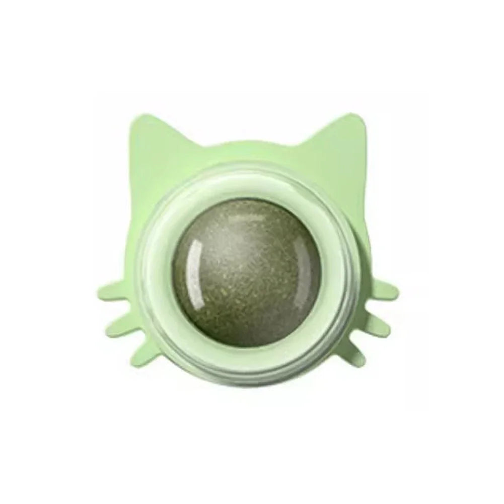 1PCS Catnip Lollipop Cat Treat Wall Design Dental Care Fresh Breath Cat Snacks Energy Ball Stomach Protection Pet Supplies Quake Green G2846C