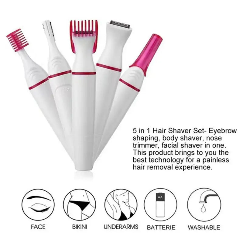 Eyebrow Knife 5 in 1 Electric Shavers Body Hair Removal Painless Epilator Woman Tools Trimmer Face Women Eyebrows Shaver Women's Quake