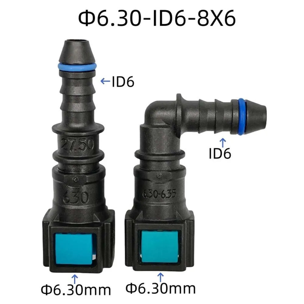 Plastic 6.30-ID6 Female Quick Connector for Extended Fuel Line Connection in OEM and Aftermarket Fuel System Setups Quake