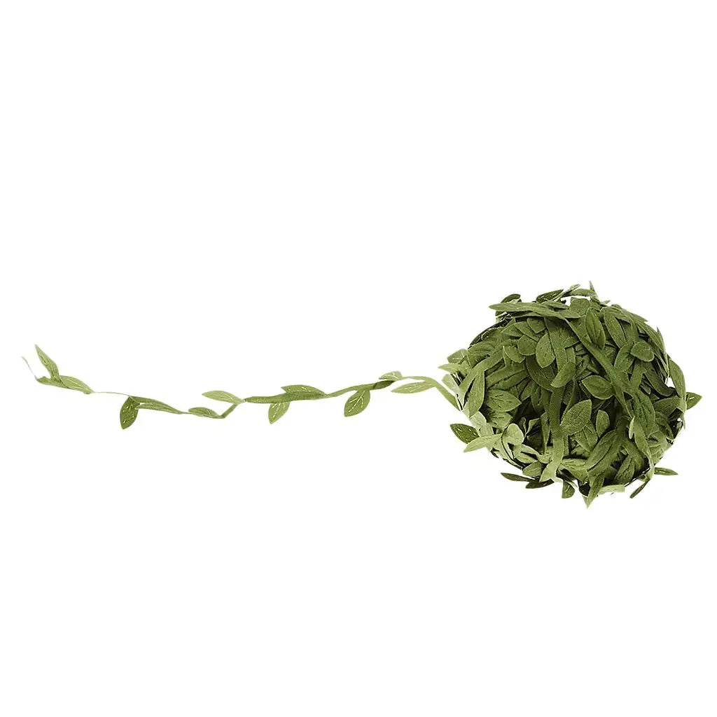 Fabric Leaves Green Artificial Foliage Garland for Wedding Decoration Door Crown Crafts Home Decor Quake