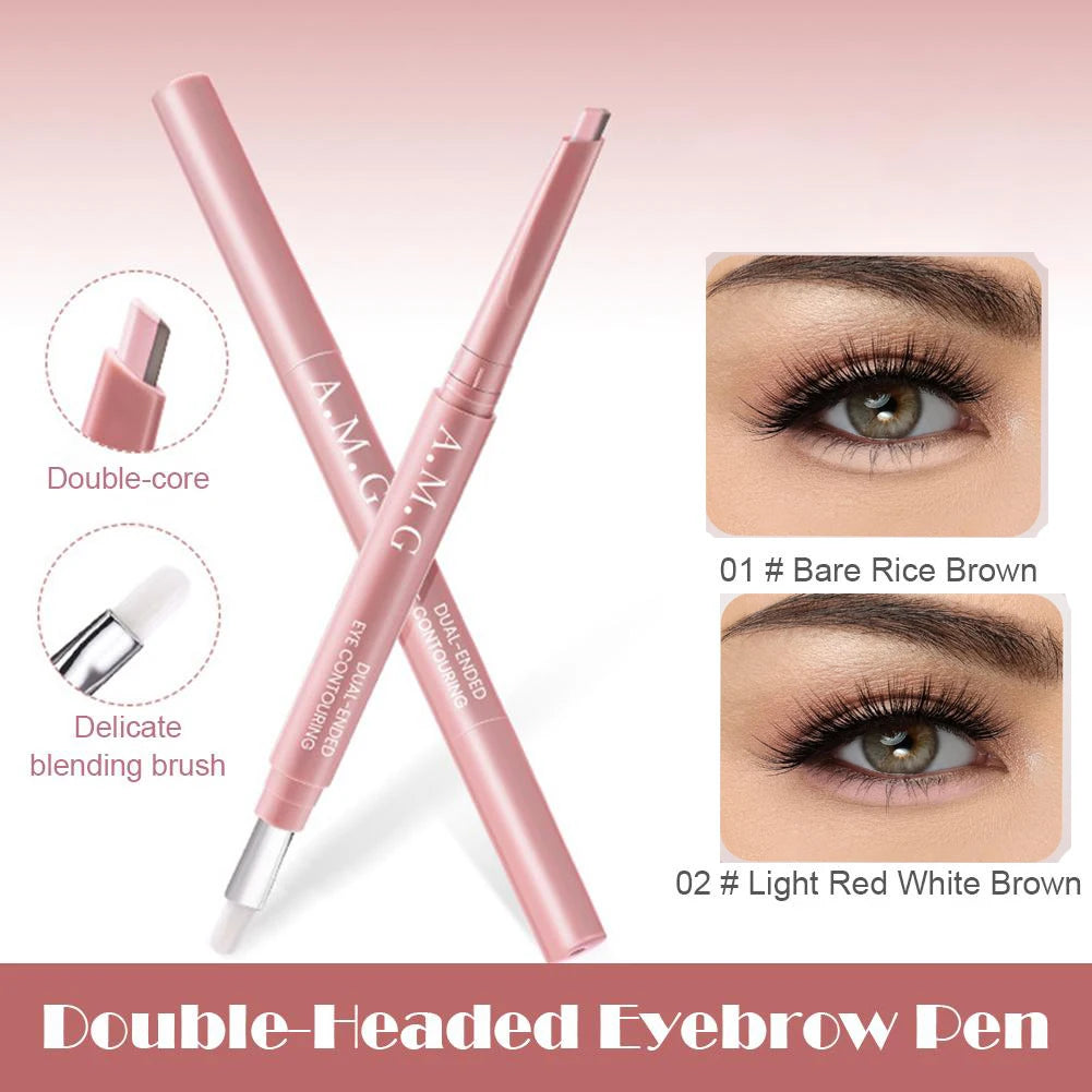 Double-headed Silkworm Eyeliner Pen Creamy Smooth Blendable Lying Silkworm Pencil, Under Eye Highlight Contouring Pen With Brush Quake