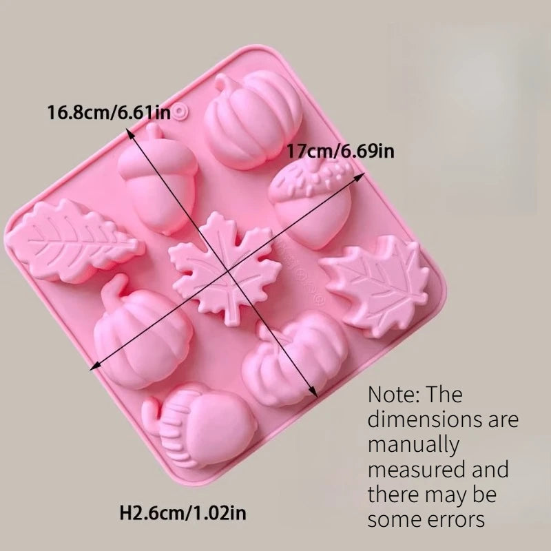 1PC Silicone Mold DIY Baking Maple Leaf Hazelnut Pumpkin Shape Mould Christmas Halloween Series for Handmade Dessert Making Quake