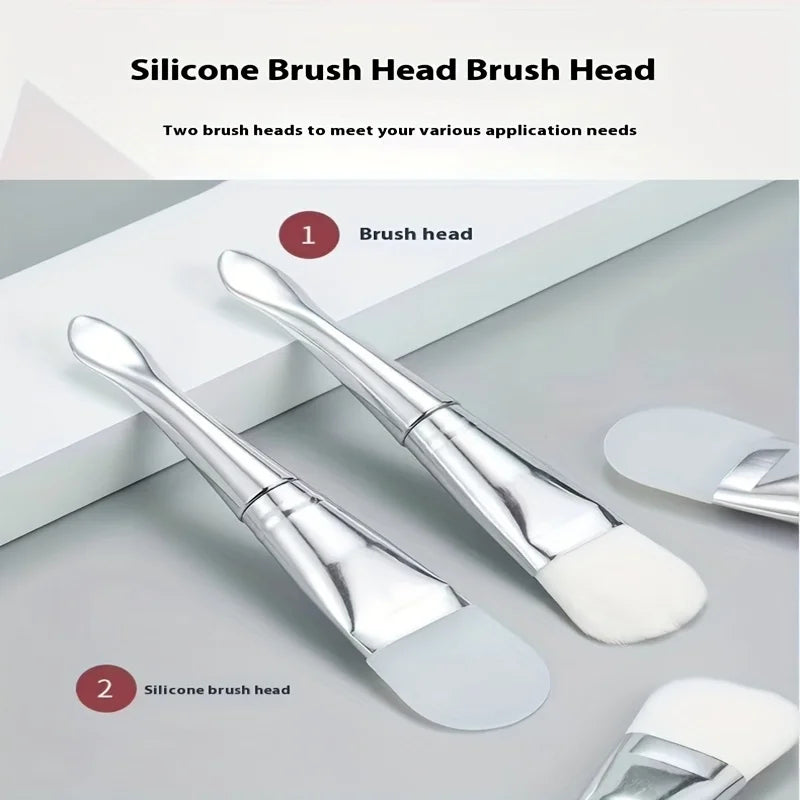 Double-ended Makeup & Mask Brush, Professional Facial Applicator for Clay Mask Application and Cleansing Tool Quake