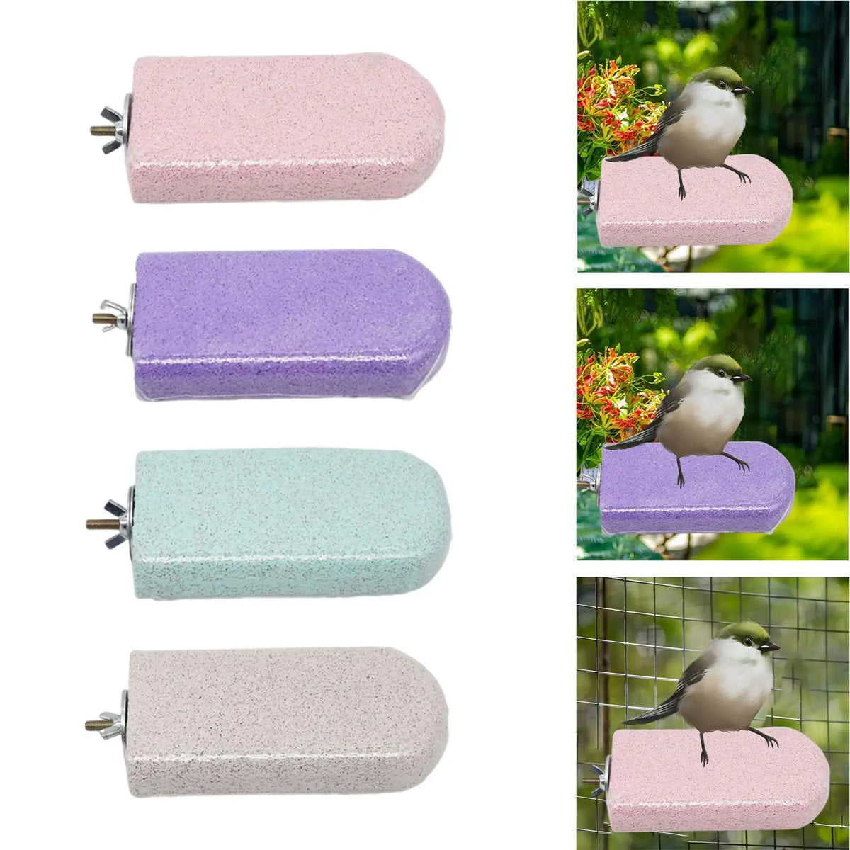 Bird Perch Parrot Stand Toy Groomer Beak Grinding Stone for Macaws, Finches, And Parrots Grooming Quake