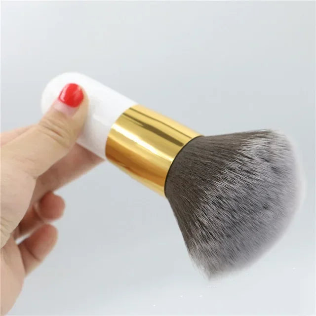 Large Size Powder Foundation Brush Professional Makeup Brush Multifunctional Cosmetic Blush Sculpting Bronzer Brush Makeup Tool Quake white