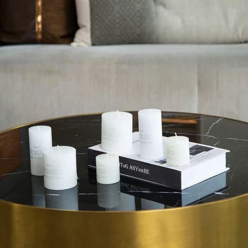 Classic European Ivory White Large Candle Smokeless and Odorless Romantic Wedding Hotel Decoration Festival Supplies Quake