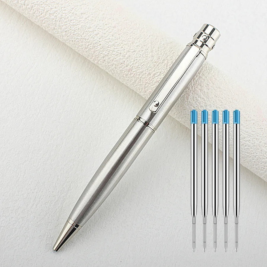 Elegant Vintage Rotating Metal Pen Smooth Blue Ink Writing High End Office Business Design with Pen Holder Quake 3010-12