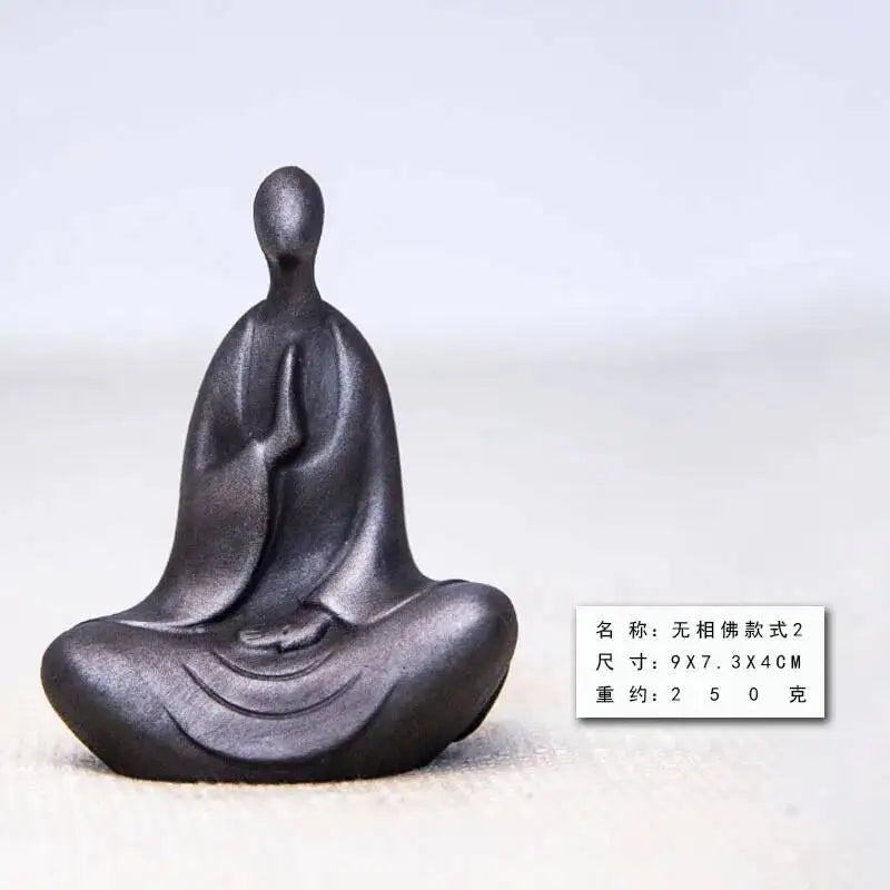 Chinese Style National Style Formless Buddha Statue Zen Ornament Study Room Decoration Tea Pet Imitation Cast Iron Handmade Quake 10cm 2 polished Version