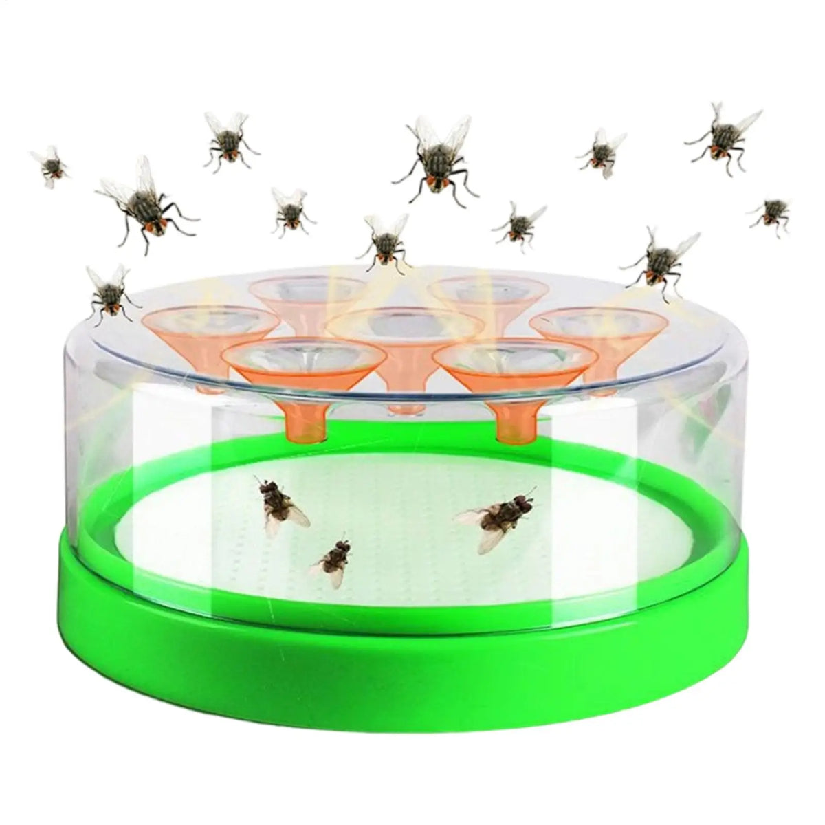 Fly Trap Reusable Non-Electric Garden Fly Catching Device Garage Animal Control for Homeowners Renters Kitchens Homes Offices Quake
