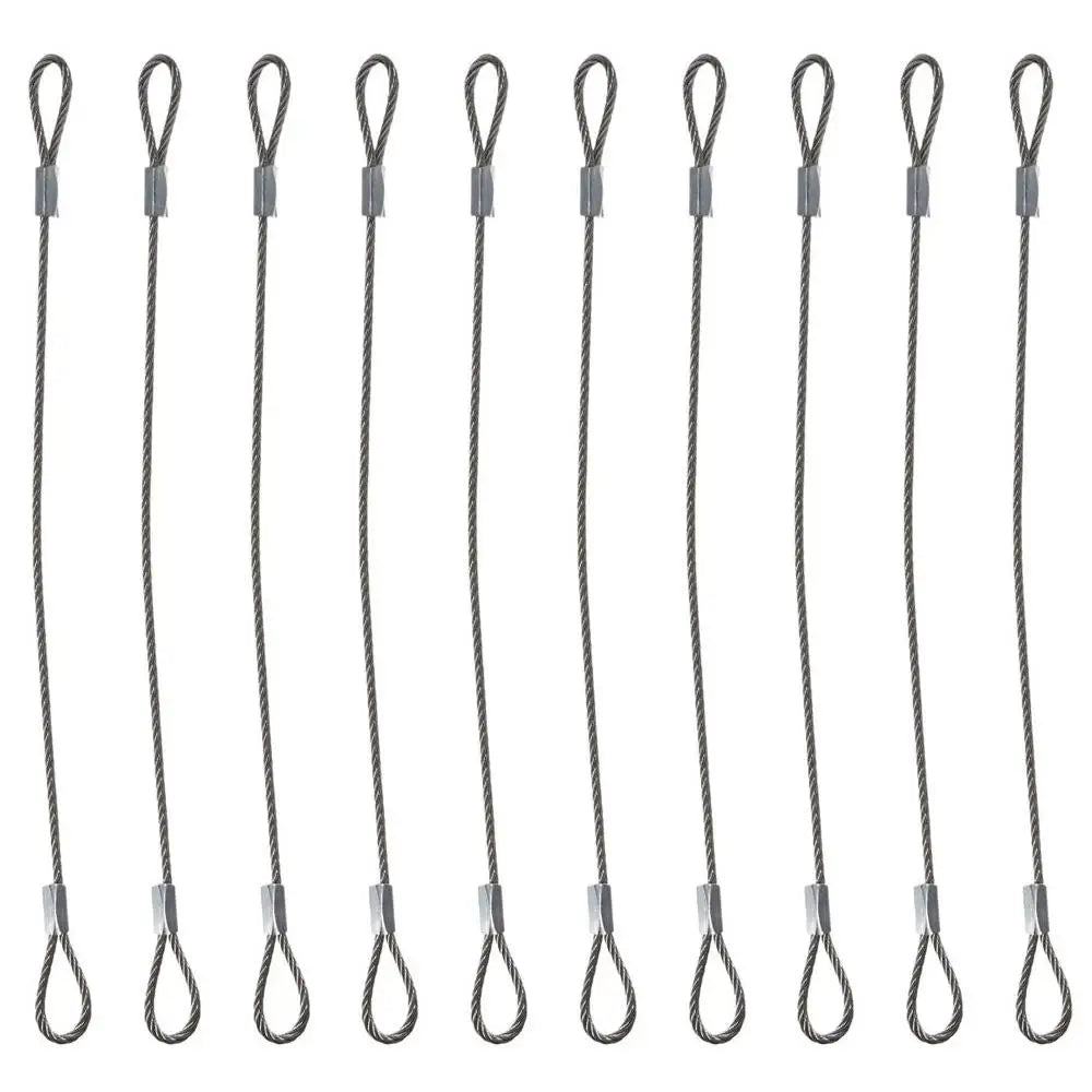 Convenient 20cmx2mm Safety Security Cable Wire Stainless Steel Sliver Stage Lights Rope Double Loop Daily Quake