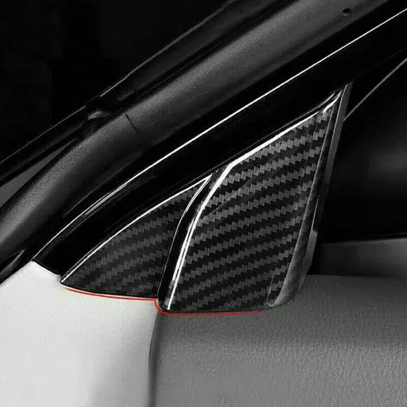 For Toyota Camry 2018 2019 2020 2021 2022 2023 Carbon Fiber Look Car Front Window Window A Pillar Triangle Cover Trim Sticker Quake