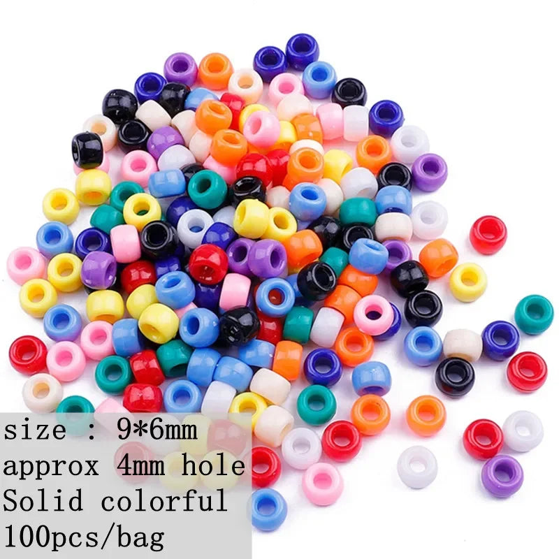 100pcs Multi Colored Braid Hair Dread Dreadlock Beads Hair Rings Tube Cuffs for Styling Accessories Braiders Hair Styling Tools Quake NO.5