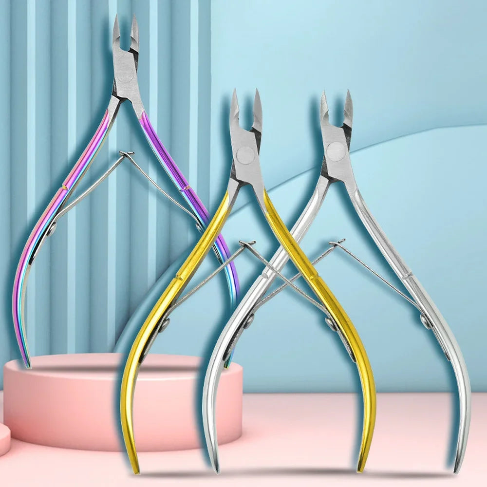 Stainless Steel Nails Art Scissors Cuticle Clippers Nails Cuticle Nippers Dead Skin Remover Pedicure Cutters Manicure Tools New Quake