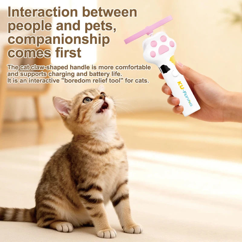 Funny Cat Toy Interactive Launch Pet Training Toy For Kitten Mini Flying Disc Shooting Gun Chasing Games Cat Toys Pet Supplies Quake