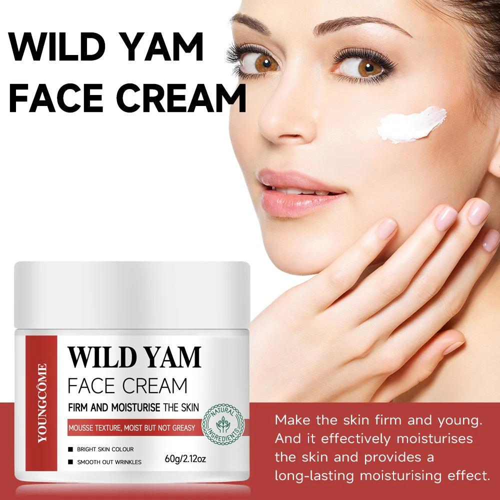 YOUNGCOME Anti-aging Wild Yam Cream with Yam Extract Suitable for All Skin Types Soothing and Moisturizing Skin Care for Women Quake