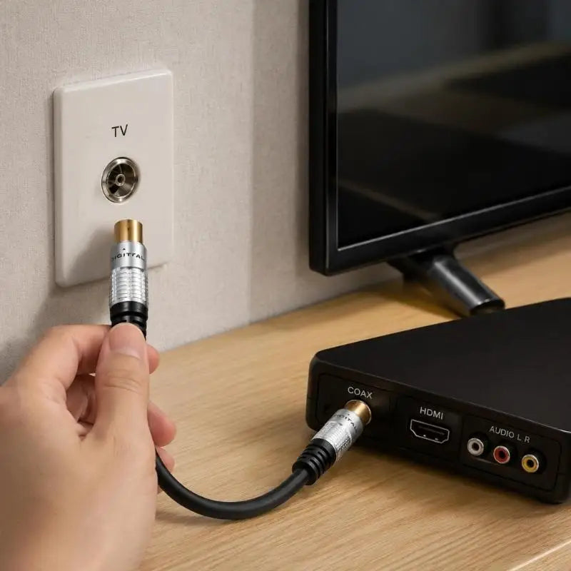 Coaxial Satellite Antennas Cable RG59U, F Female to TV9.5 Male Cable for Cable Box, Receiver, and DVR Setup K1KF Quake
