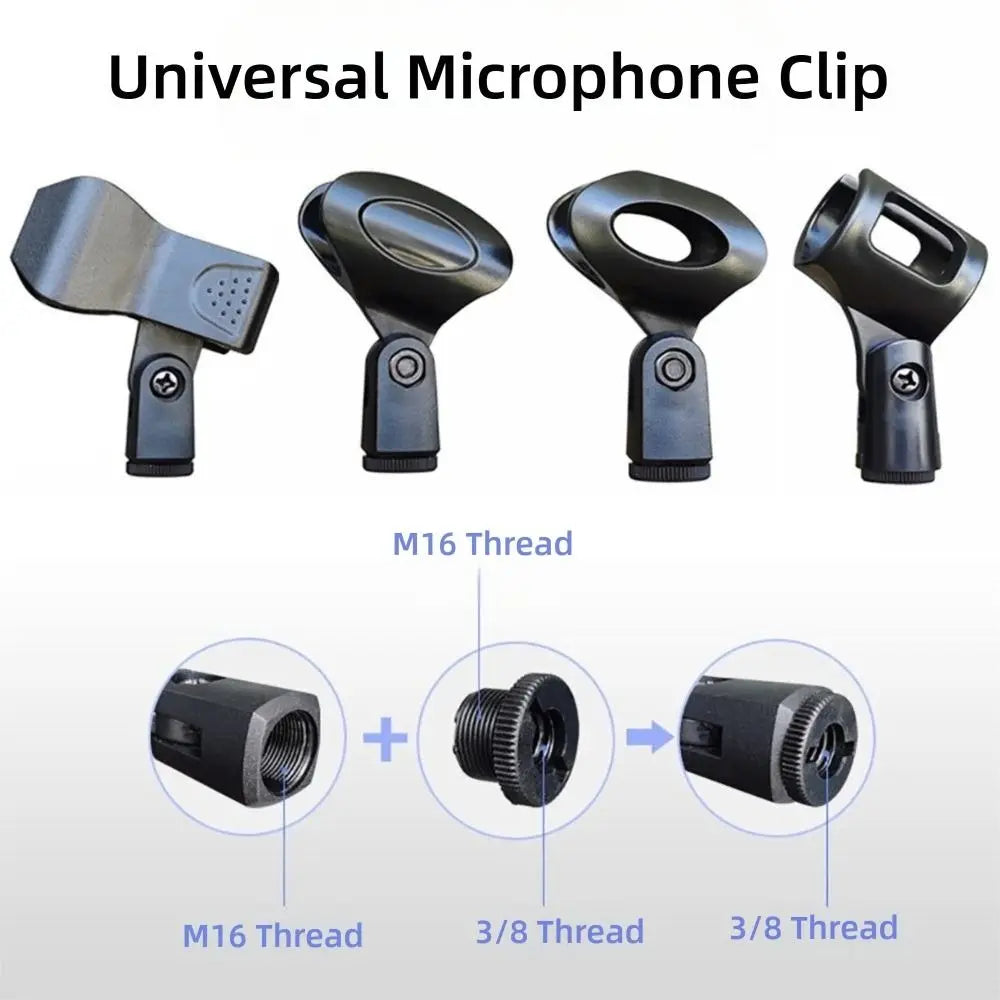 New Universal Microphone Clip Handheld Rotatable Mic Stand Clip Durable Mic Holder Clamp Wireless/ Wired Mic Quake