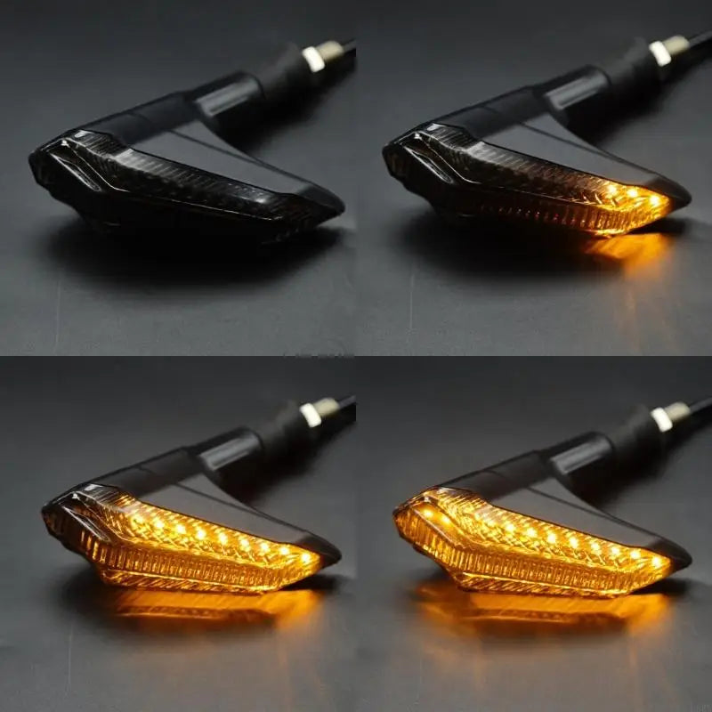 H8WE Waterproof Scythe Designs LED Turn Lights Daytime Running & Yellow Sequential Indicators for Vehicle Motorbike Quake