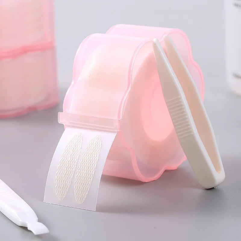 360/600pcs Invisible Double Eyelid Tape Heart Round Roll Mesh Breathable Invisible Double Eyelid Patch Clear Big Eye Beauty Tool Quake L 360PCS