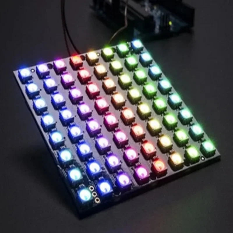 Matrix for Arduino 5050 RGB 8x8 LED WS2812B 8*8 64-Bit Full Color 5050 RGB LED Lamp Panel Light WS2812 LED Quake Default Title