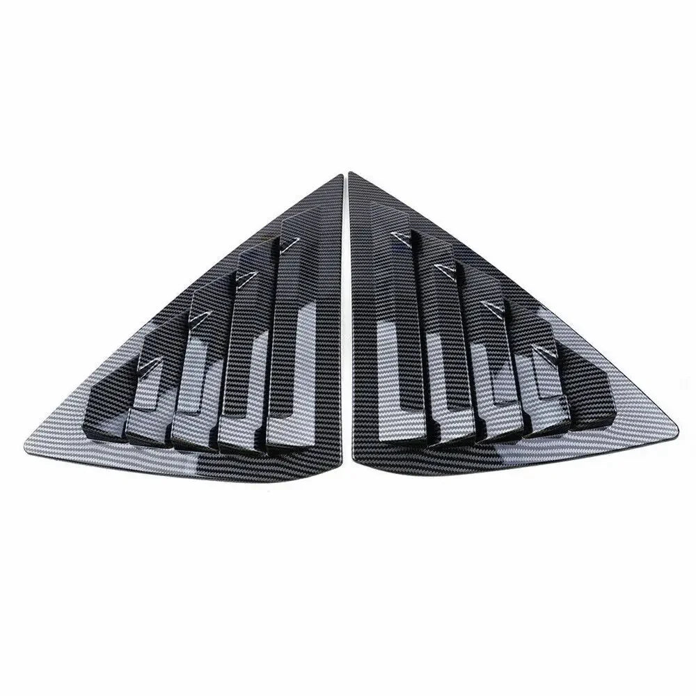 For Nissan Sentra Sedan 2013-2019 Car Rear Louver Window Side Shutter Cover Trim Sticker Vent Scoop ABS Carbon Fiber Black Auto Quake