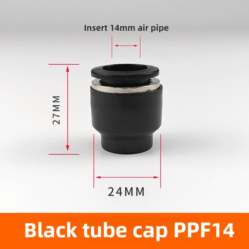3/5PCS PPF Pneumatic Joints PPF Pipe Caps, Straight-through, Quick Plug Air Hoses, Caps, Pipe Plugs,4/6/8/10/12/14/16 Pipe Plugs Quake PPF-16(Black) 5pcs