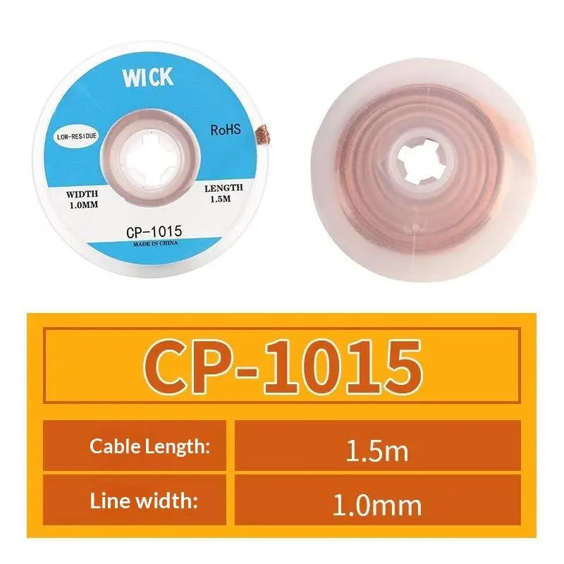 1.5/ Copper Welding Wire Desoldering Mesh Braid Tape Welding Point Solder Soldering Tool Of Electronic PCB Circuit Board Quake A1 No plug