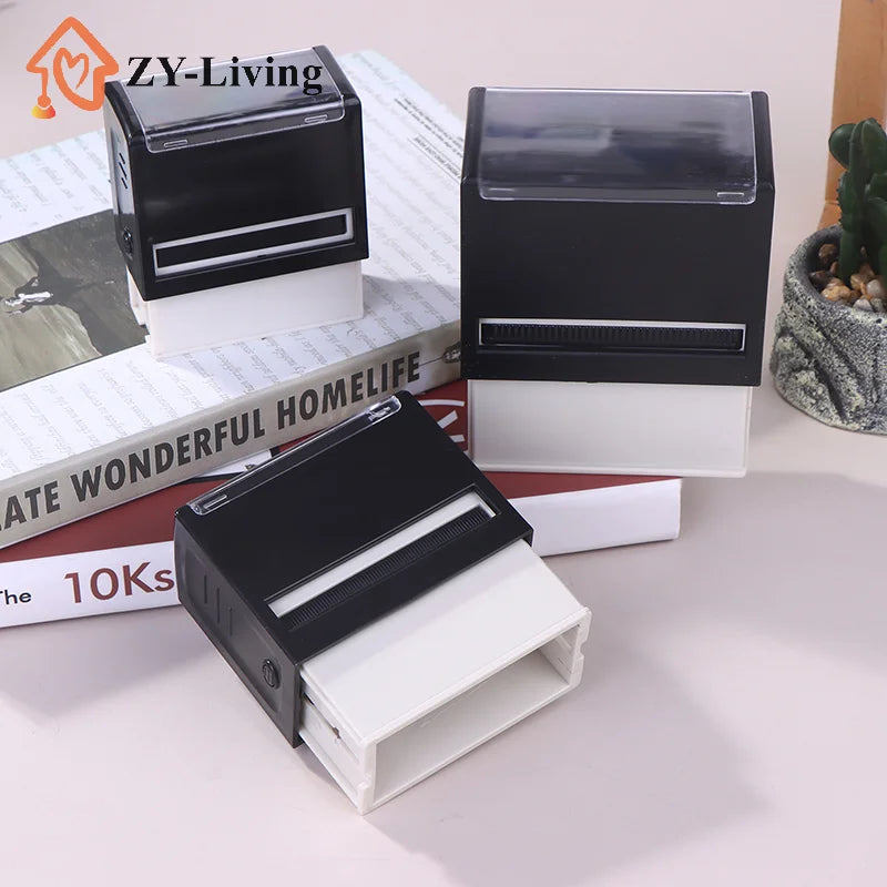 1Pcs Black Rectangular Self-Inking Stamp Case For DIY Custom Stamp Quake