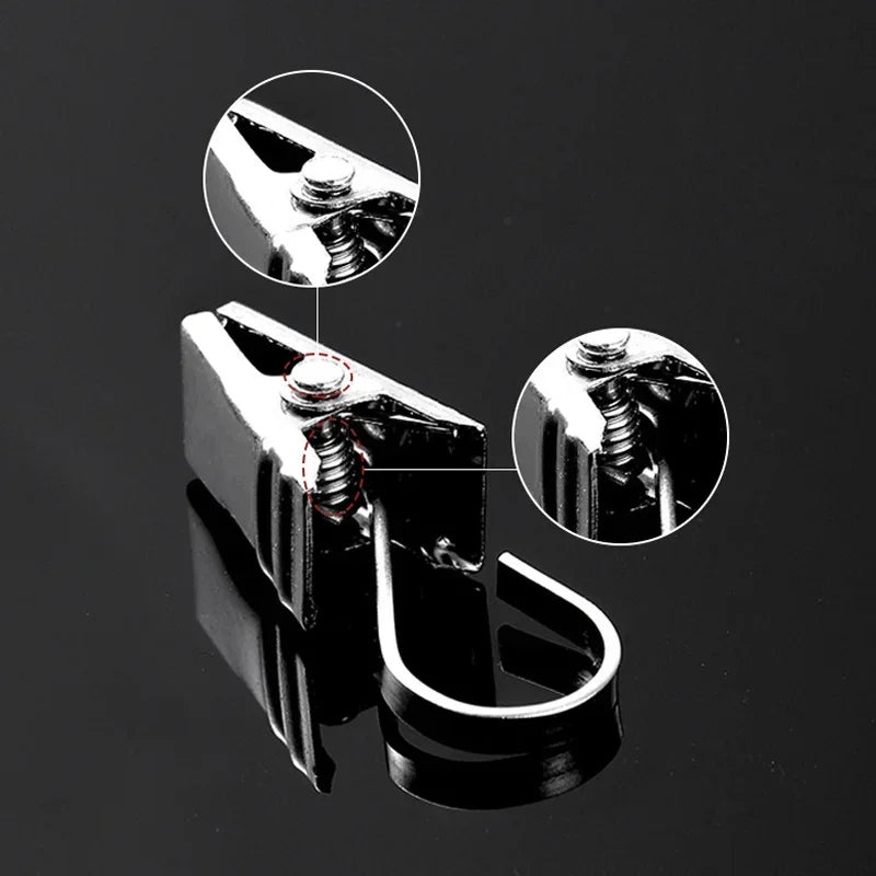 vvocci Durable Clips with Hook Sturdy and Stainless Steel 20pcs Curtain Window Curtain Hook Clips Home Curtain Decor Accessories Quake