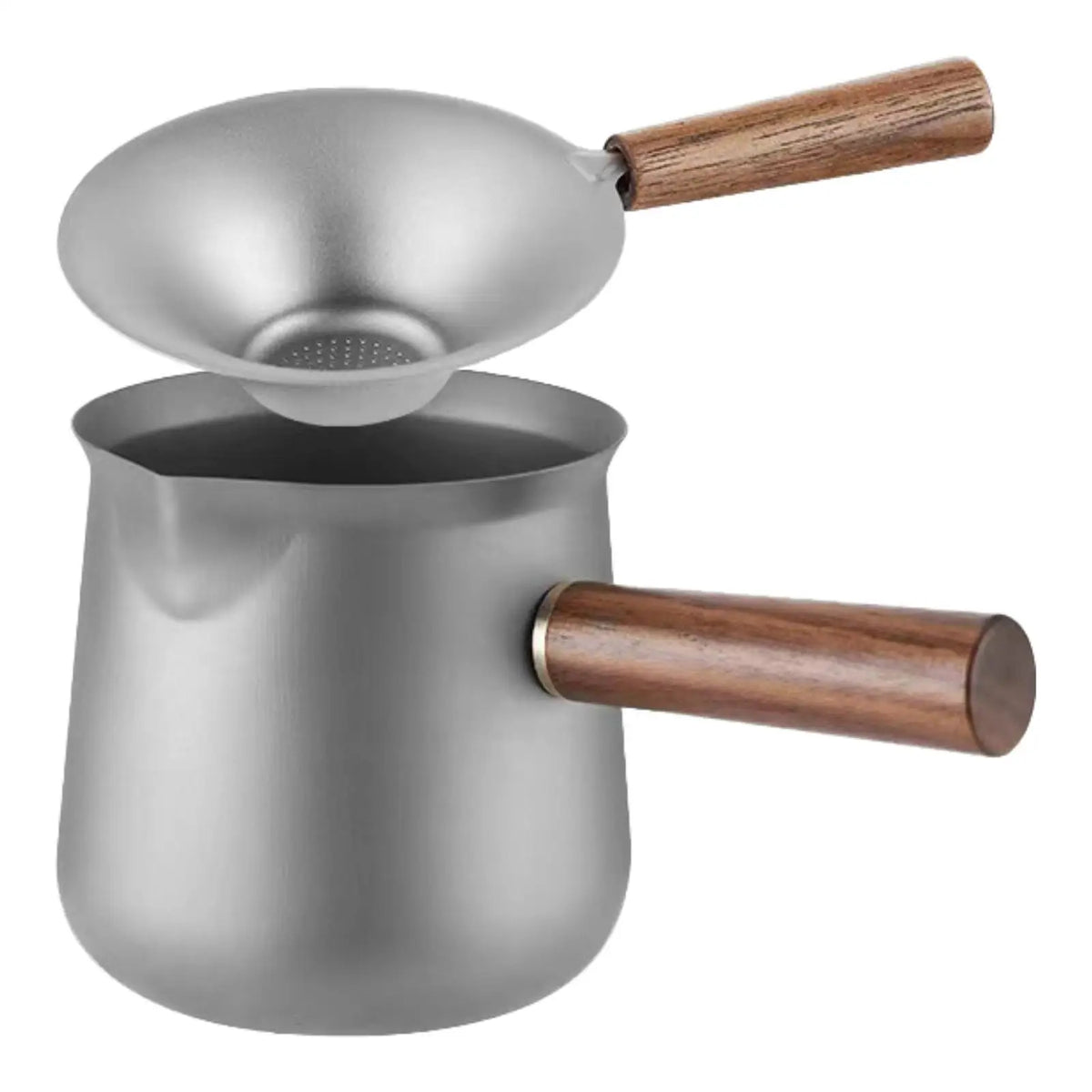 Titanium Tea Maker with Side Handle Fair Cup Multipurpose Kungfu Teapot for Stovetop 11 oz for Office Restaurant Outdoor Camping Quake Teacup set A