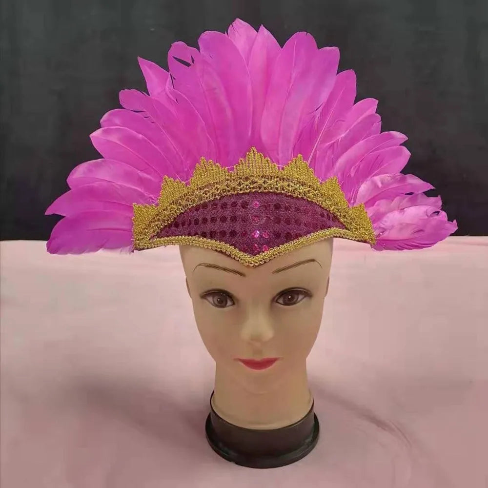 Feather Carnival Costume Children's Day Headwear Fancy Dress Party Headpiece Feather Headdress Quake