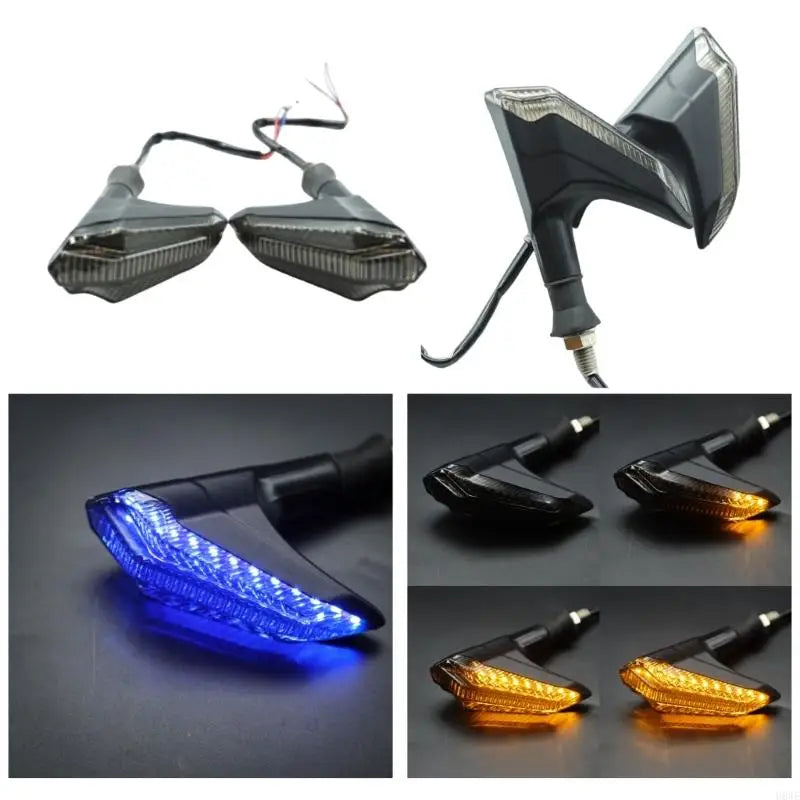 H8WE Waterproof Scythe Designs LED Turn Lights Daytime Running & Yellow Sequential Indicators for Vehicle Motorbike Quake