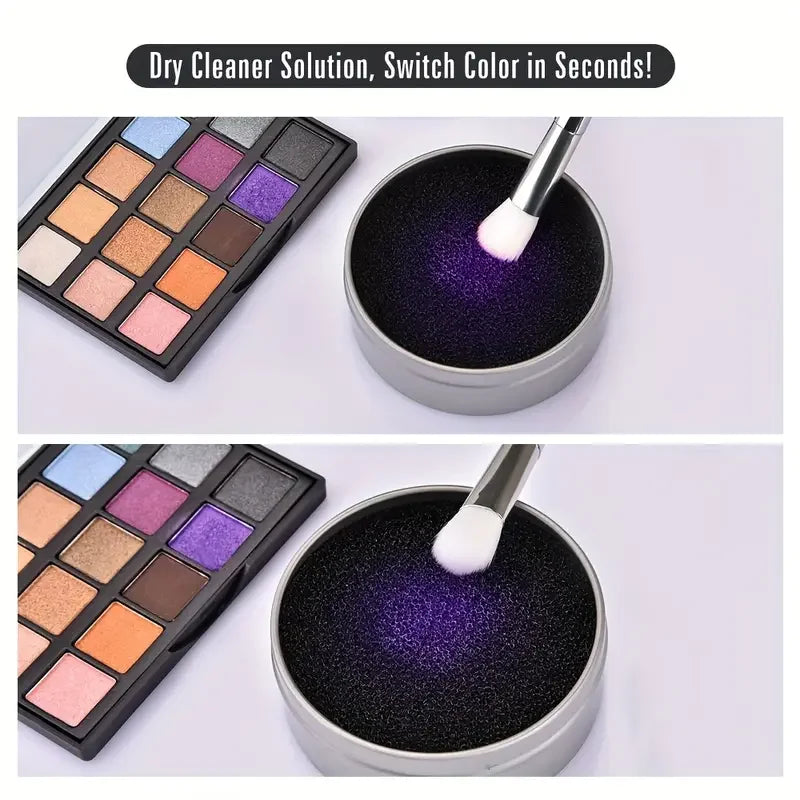 1pc Instant Makeup Brush Cleaner -Quick-Dry Sponge Tool for Seamless Color Switch - Essential for Eye Shadow Brushes Application Quake