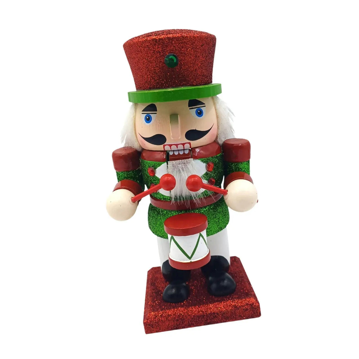 Nutcracker Figurine Traditional Wooden Nutcracker for Holiday Tables Festive Quake Style D