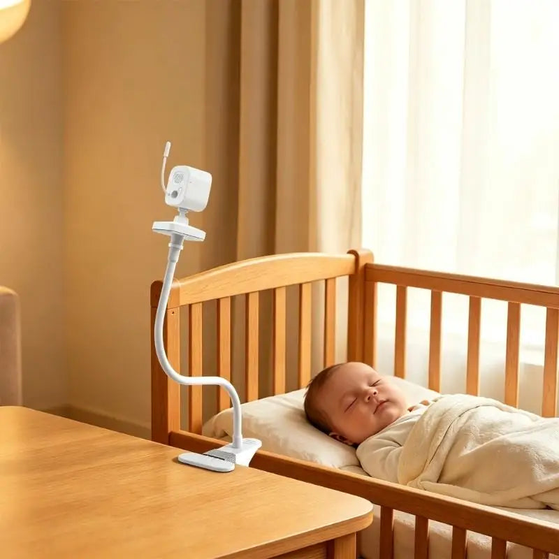 Clamp-On Baby Monitor Camera Mount with Flexible Positioning Arm for GHB ABM700 SM50B Models, Spring Clamp K1KF Quake