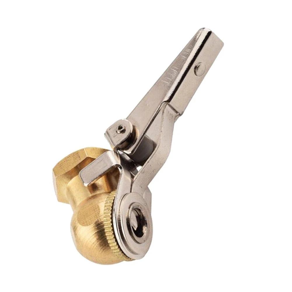 Tire Inflator Valve Connector 1/4 Inch NPT Female Thread Hose Barb Clip-On Chuck For Car Tyre Inflation With Heavy Duty Spring Quake