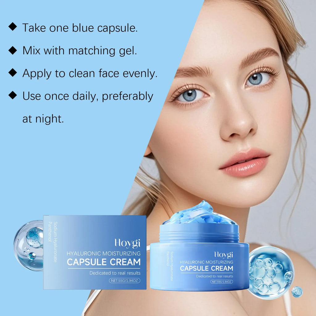 HOYGI Hyaluronic Acid Moisture Capsule Cream Lightweight Hydrating Essence for Smooth Glowing Skin Quake