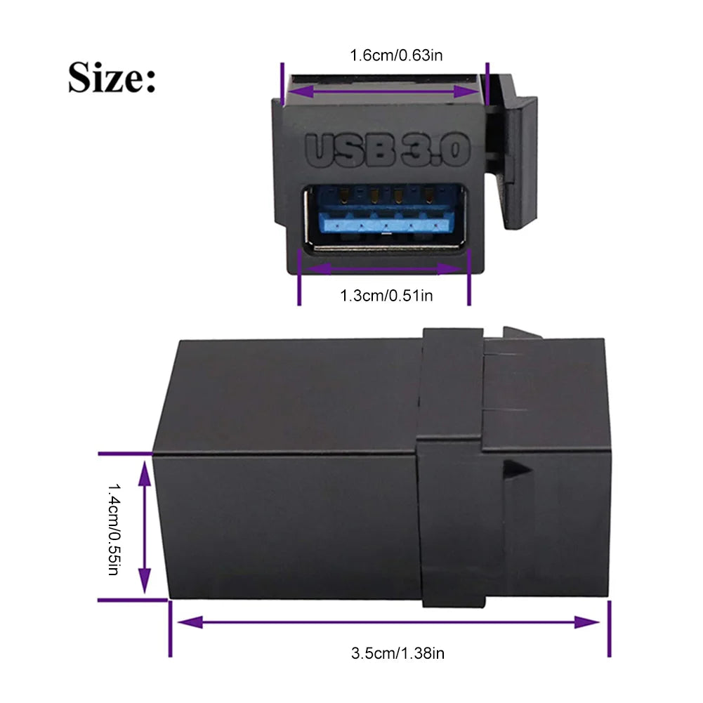 Premium USB 3.0 Keystone Jack Insert for Reliable Connection and Signal Stability Suitable for Ethernet and Networking Equipment Quake