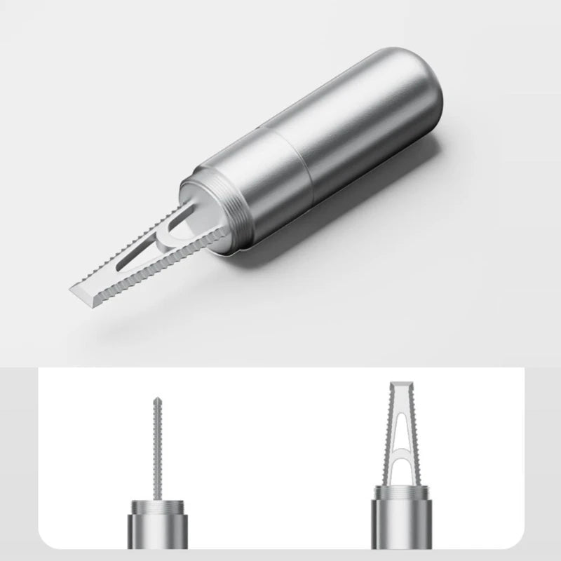 2 in 1 Phone Tray Pin and Tape Opener Tool, Small Metal Carry Piece with Screw Cap Cover, Steel Cutter, and Attachment K1KF Quake CN