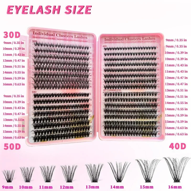 DIY Single Cluster Hot Melt D Curl False Eyelashes Natural Volume Long Lasting Makeup Gift for Women Valentine's Day Party Quake
