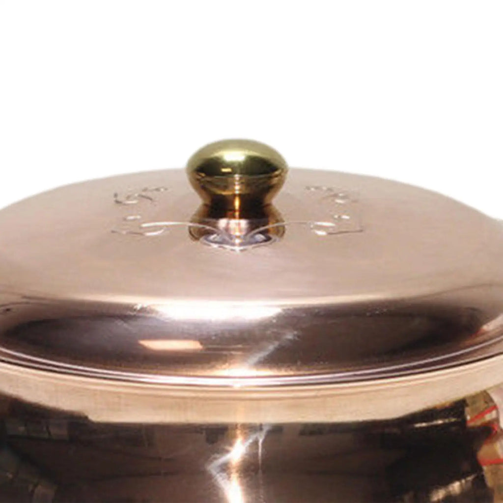 Copper Soup Pot Hot Pot Pan Saucepan Quick Heating Double Handle with Lid Copper Quake